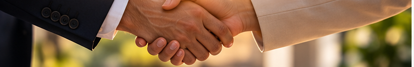 Illustrative professional handshake
